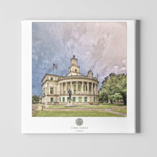 Coral-Gables-City-Hall-Poster-Cotton-Paper-Mounted