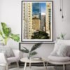 Downtown-Miami-Skyscrapers-Canvas-Wall-Art-Black-Frame Color Photography
