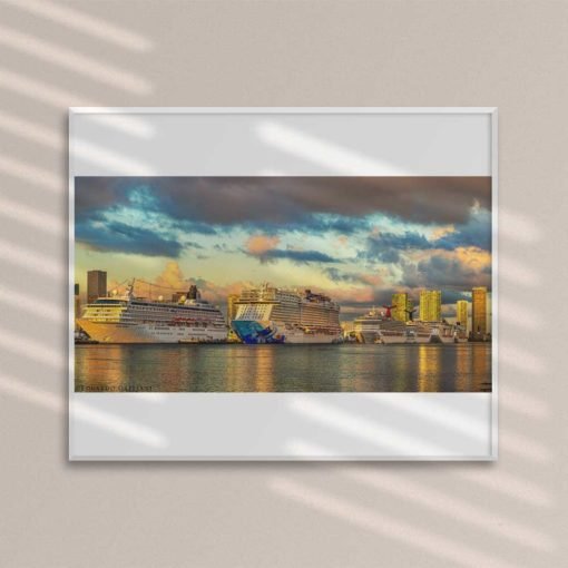 Miami-Main-Channel-Cruise-Port-Canvas-Wall-Art-framed